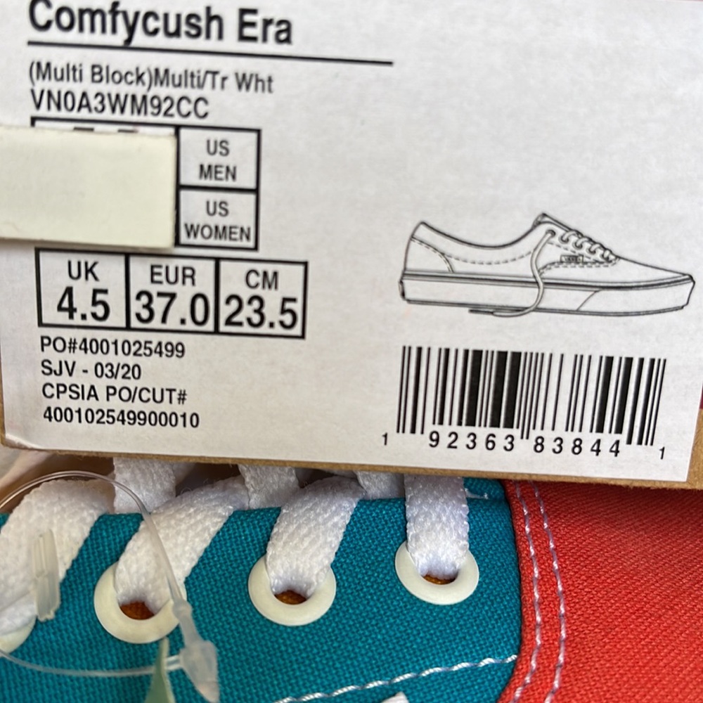 Vans Comfycush Era Multi Block Multi/True White sneakers WMNS - Picture 16 of 16